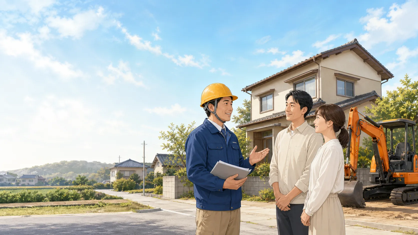 住宅の解体について相談する様子のイメージイラスト